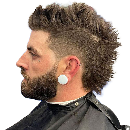 Faux hawk hairstyle with fade