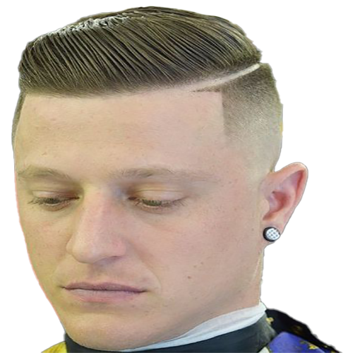 Combover haircut with part