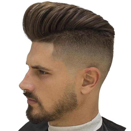 Natural Part Pompadour